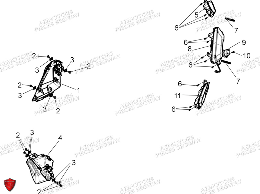 Eclairage SEGWAY Pieces AT5S VERSION STANDARD