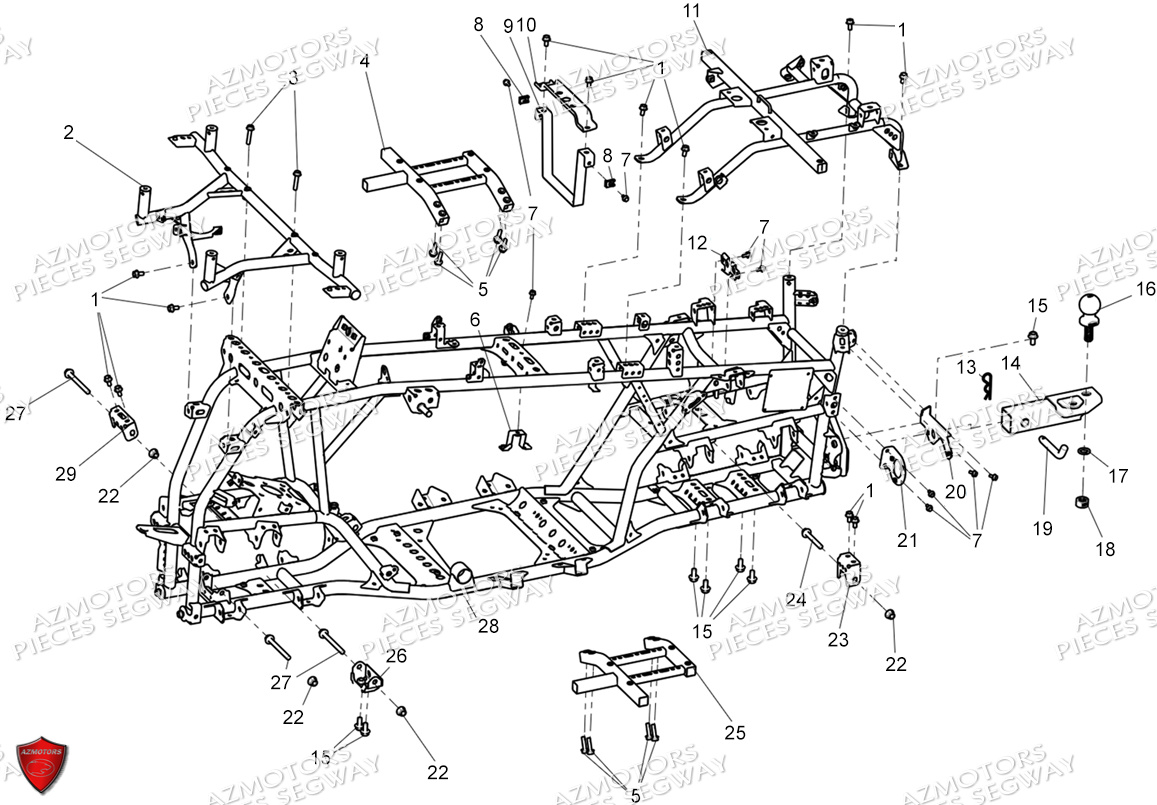 Ensemble Chassis SEGWAY Pieces AT5S VERSION STANDARD