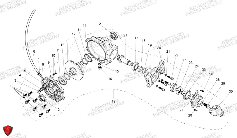 Pont Arriere SEGWAY Pieces AT5S VERSION STANDARD