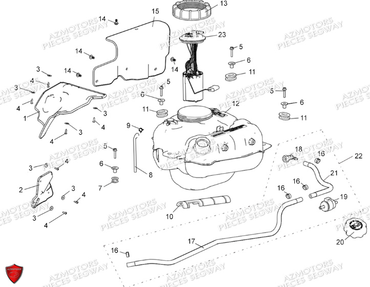 Reservoir A Carburant SEGWAY Pieces AT5S VERSION STANDARD