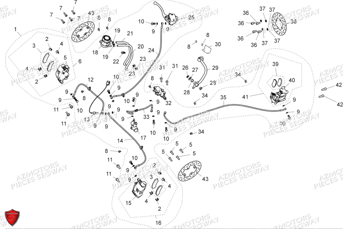 Systeme De Freinage SEGWAY Pieces AT5S VERSION STANDARD