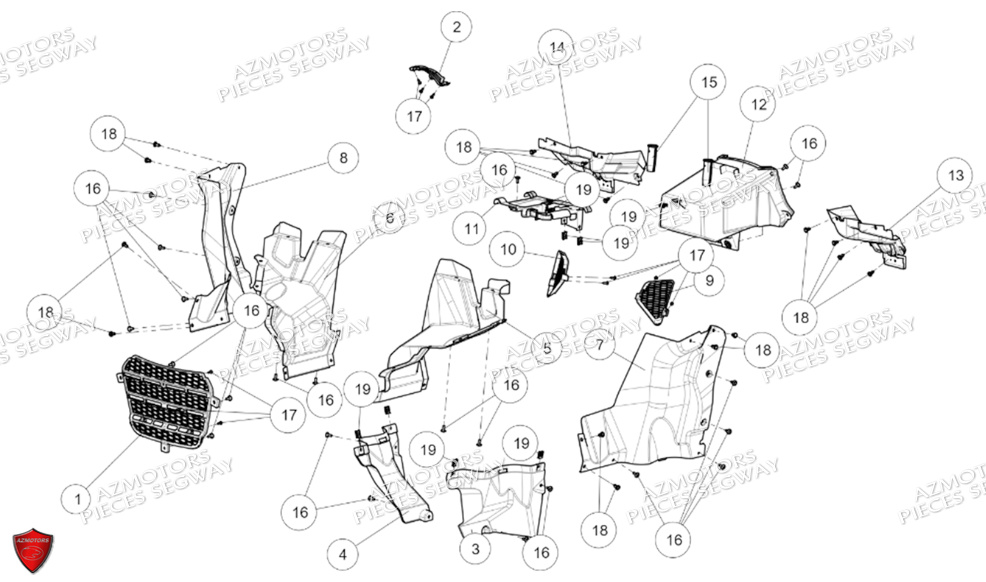 Caches Plastiques Grilles SEGWAY Pièces SNARLER AT6 L EPS DELUXE