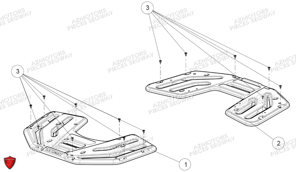 Caches Plastiques Porte Bagages SEGWAY Pièces SNARLER AT6 L EPS DELUXE