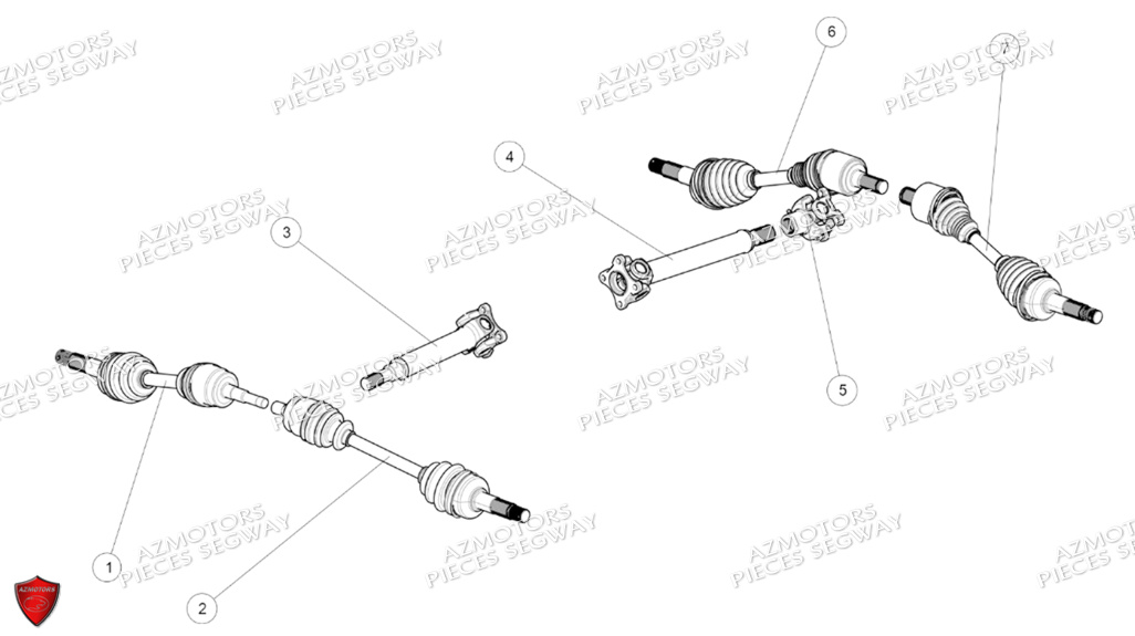 Cardans SEGWAY Pièces SNARLER AT6 L EPS DELUXE