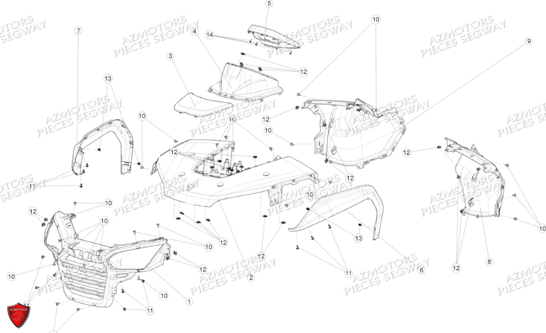 Carrosserie Avant SEGWAY Pièces SNARLER AT6 L EPS DELUXE