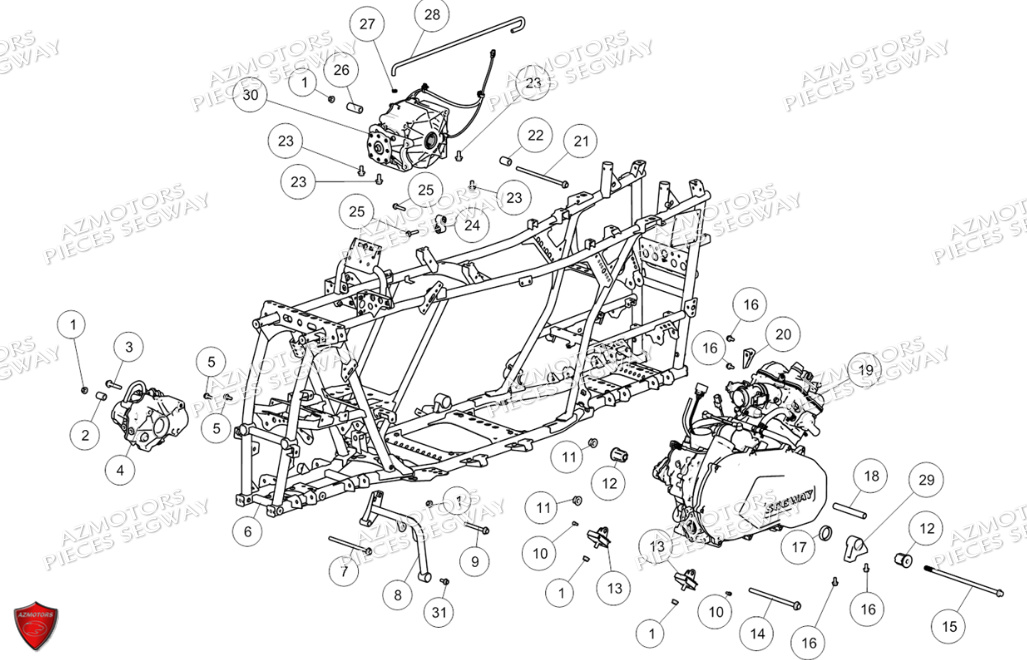 CHASSIS PONTS SUPPORTS DIVERS SEGWAY AT6L