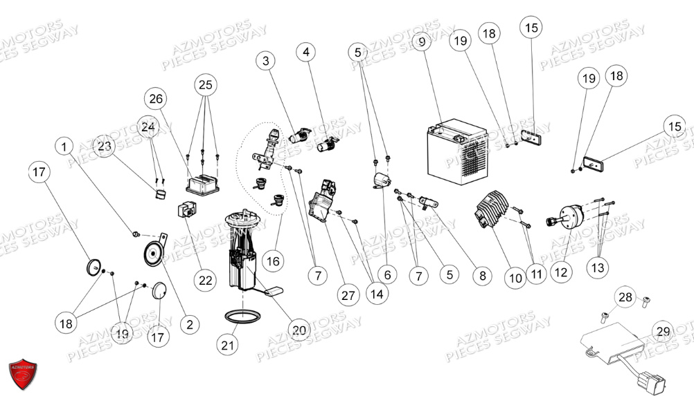 Composants Electriques SEGWAY Pièces SNARLER AT6 L EPS DELUXE