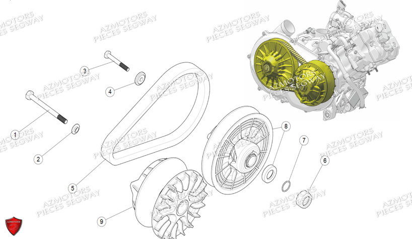 Courroie Variateur SEGWAY Pièces SNARLER AT6 L EPS DELUXE