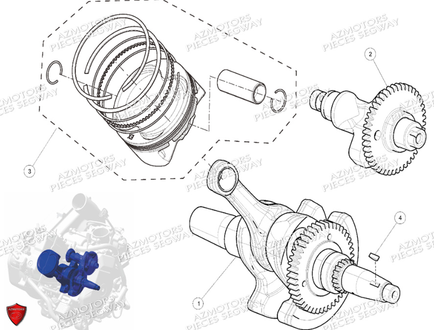 Embiellage Piston SEGWAY Pièces SNARLER AT6 L EPS DELUXE