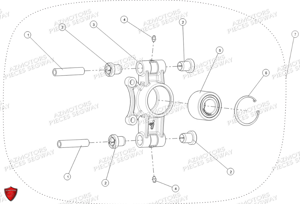 Pivot De Roue Arriere Droit Inf A 001782 SEGWAY Pièces SNARLER AT6 L EPS DELUXE