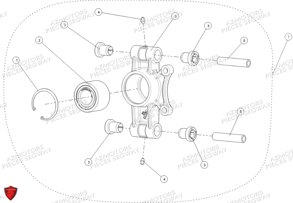 Pivot De Roue Arriere Gauche Inf A 001782 SEGWAY Pièces SNARLER AT6 L EPS DELUXE