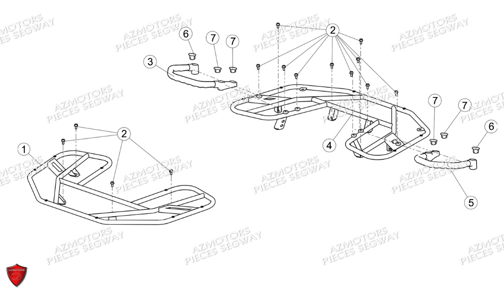 Porte Bagages Poignees Passager SEGWAY Pièces SNARLER AT6 L EPS DELUXE