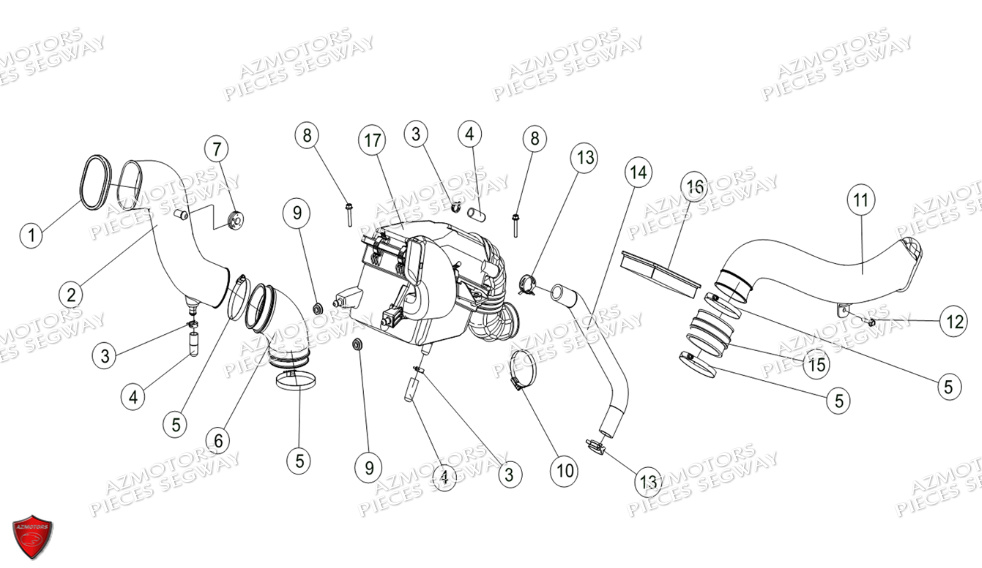 ENSEMBLE FILTRE A AIR AT6S/L SEGWAY pour PRISES D AIR FILTRE A AIR de AT6L