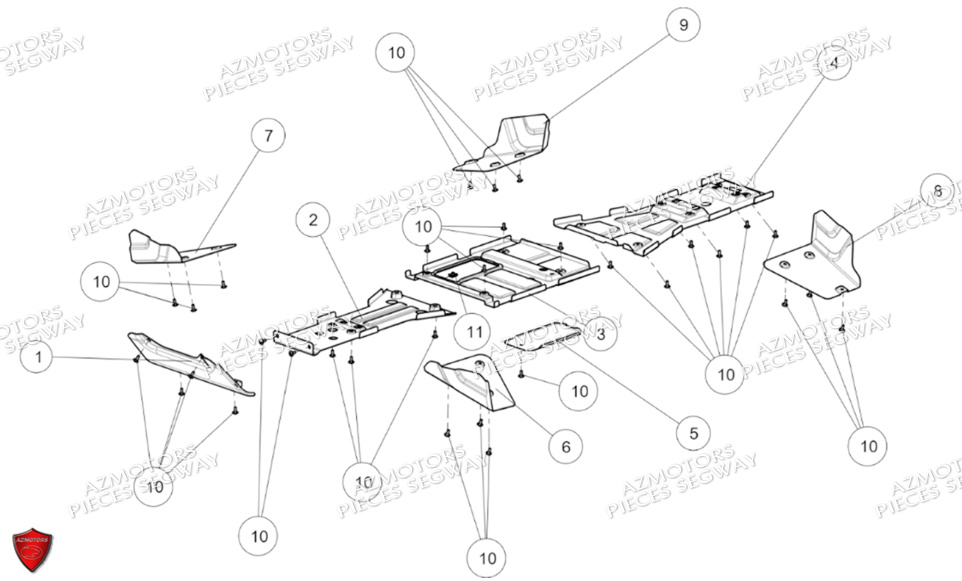 Protections Inferieures SEGWAY Pièces SNARLER AT6 L EPS DELUXE