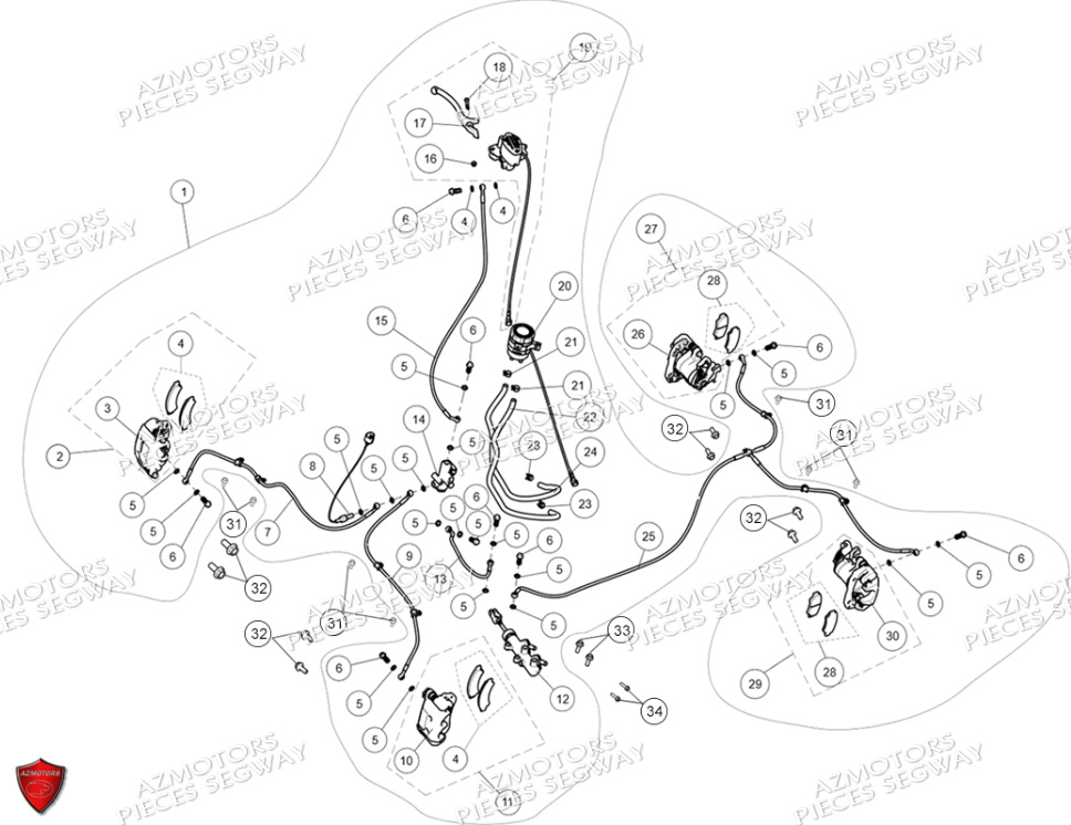 Systeme De Freinage SEGWAY Pièces SNARLER AT6 L EPS DELUXE