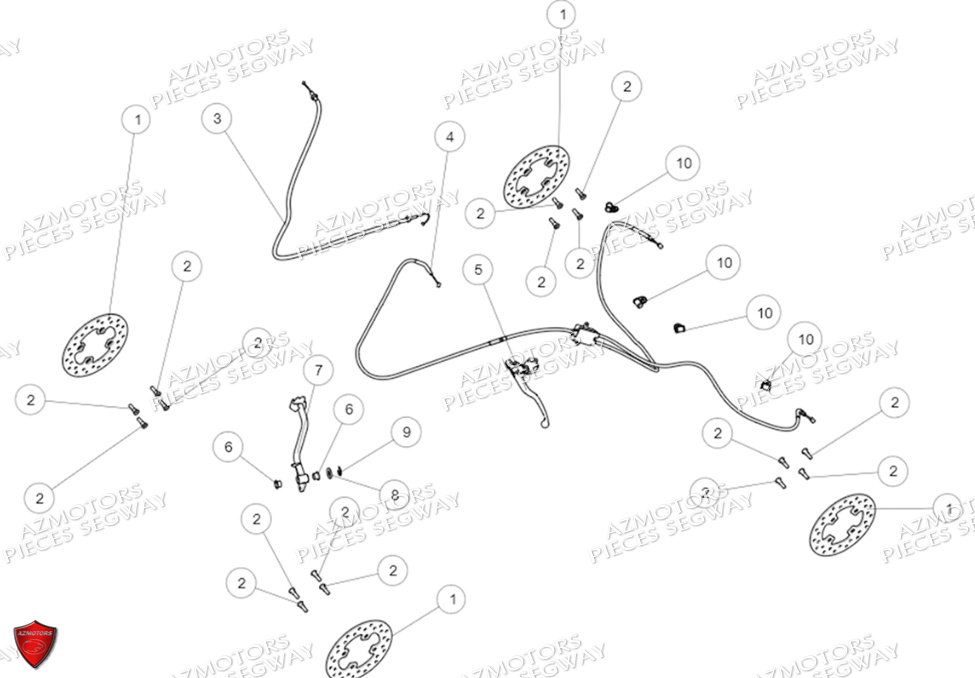 Systeme De Frein De Parc SEGWAY Pièces SNARLER AT6 L EPS DELUXE