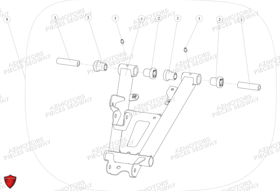 TRIANGLE ARRIERE INFERIEUR GAUCHE SEGWAY AT6L