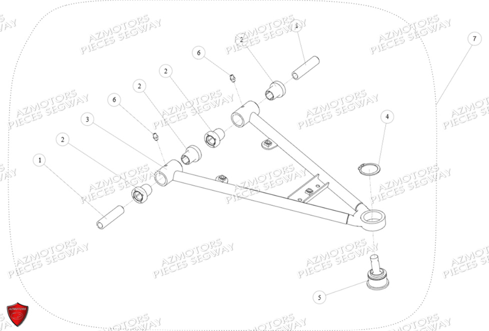 TRIANGLE AVANT INFERIEUR DROIT SEGWAY AT6L