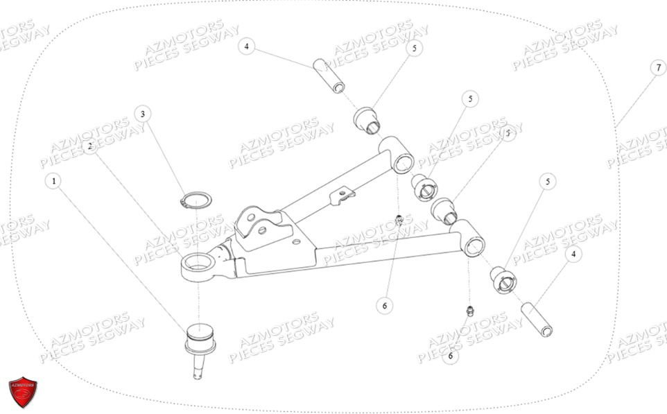 Triangle Avant Superieur Gauche SEGWAY Pièces SNARLER AT6 L EPS DELUXE