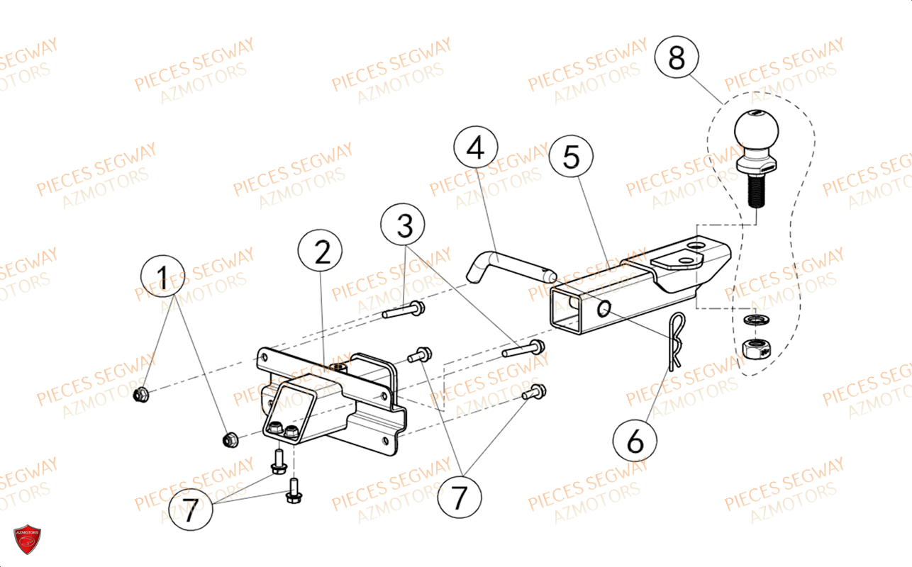 Attelage De Remorque SEGWAY Pièces AT6L STANDARD CHASSIS LONG