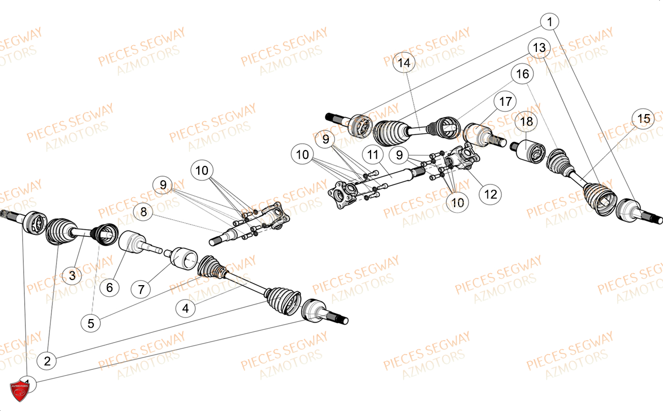 CARDANS DETAILS LONG GSP SEGWAY AT6L STD