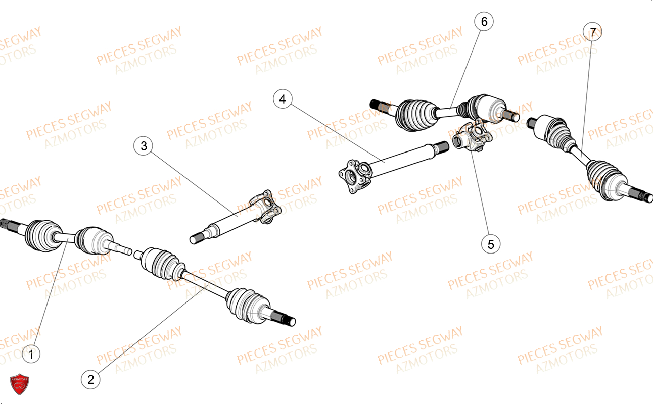 Cardans Long SEGWAY Pièces AT6L STANDARD CHASSIS LONG