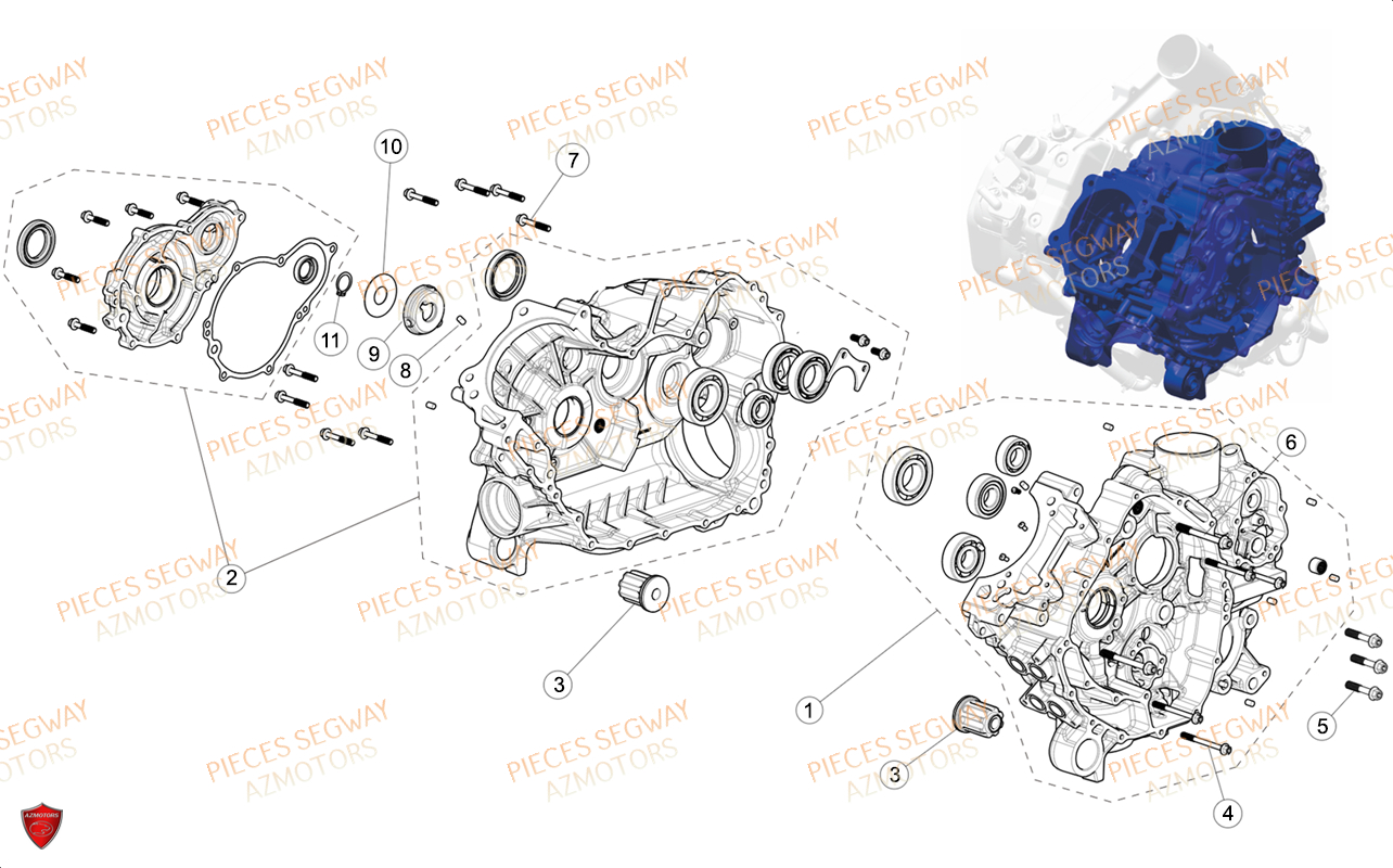 Carters Moteur SEGWAY Pièces AT6L STANDARD CHASSIS LONG