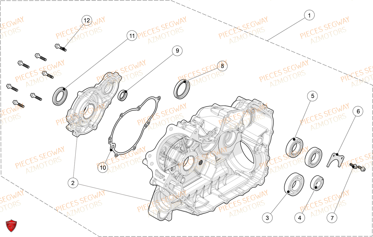 CARTER MOTEUR DROIT SEGWAY AT6L STD