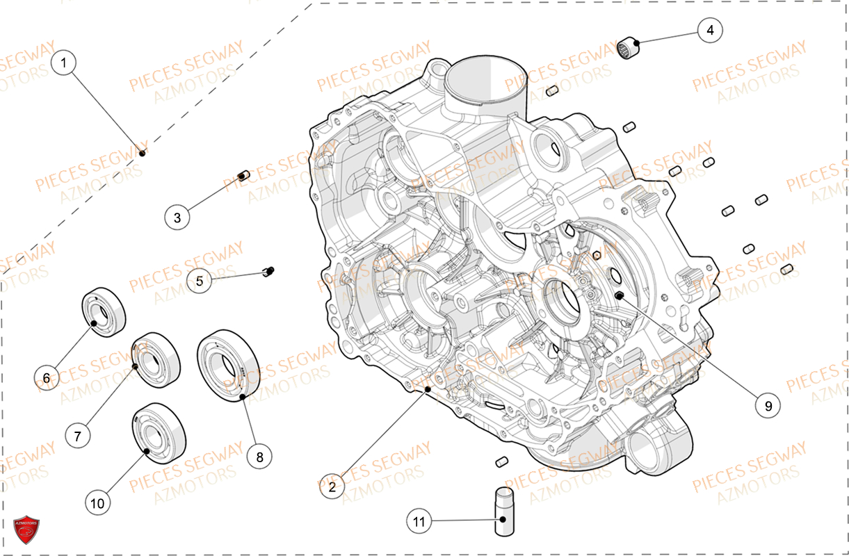 Carter Moteur Gauche SEGWAY Pièces AT6L STANDARD CHASSIS LONG