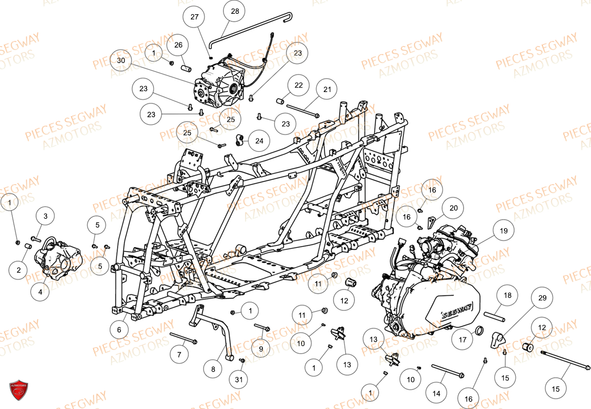 Chassis SEGWAY Pièces AT6L STANDARD CHASSIS LONG