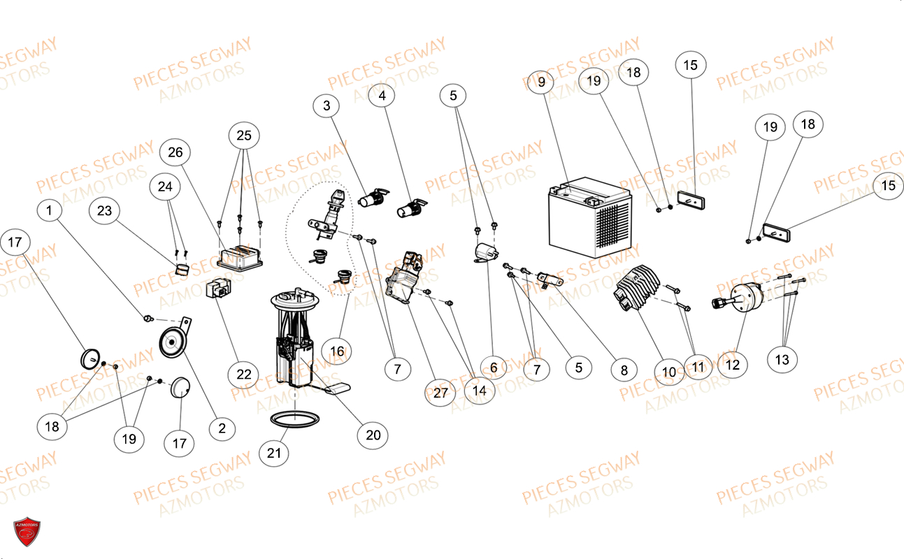 COMPOSANTS ELECTRIQUES SEGWAY AT6L STD