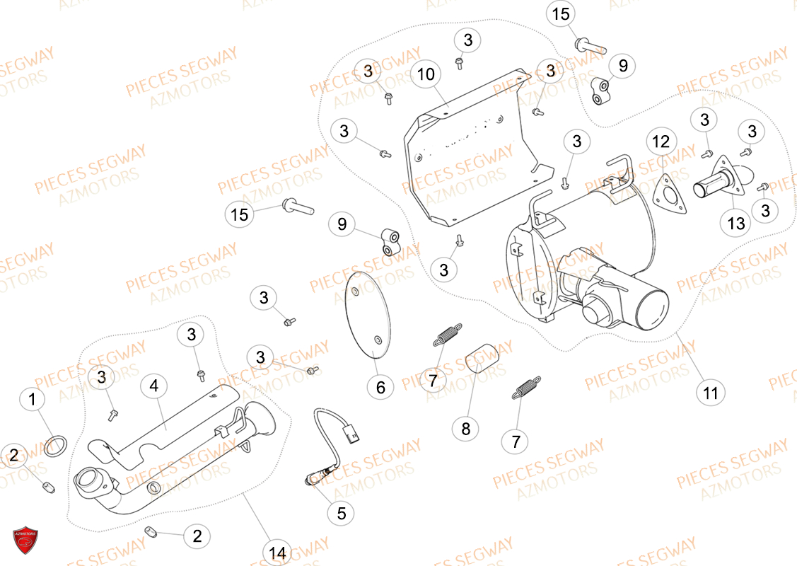 Echappement SEGWAY Pièces AT6L STANDARD CHASSIS LONG