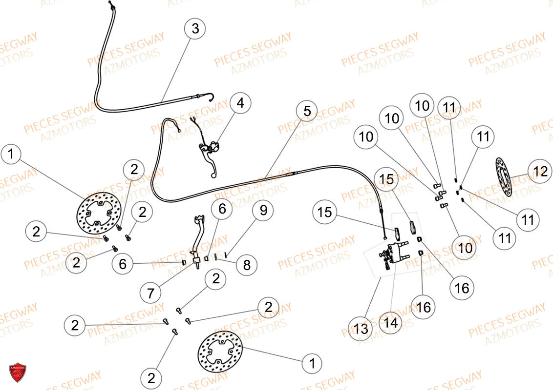 Frein De Parc SEGWAY Pièces AT6L STANDARD CHASSIS LONG