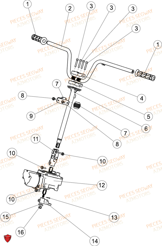 Guidon SEGWAY Pièces AT6L STANDARD CHASSIS LONG