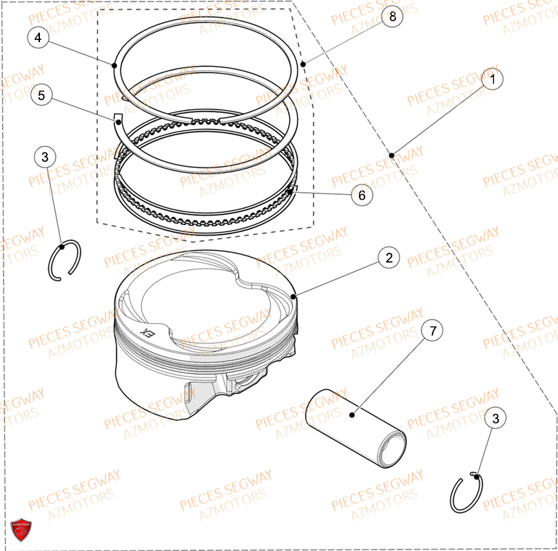 KIT PISTON SEGWAY AT6L STD