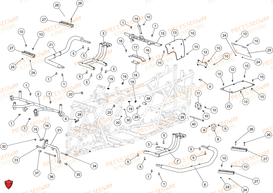 Nerf Bars SEGWAY Pièces AT6L STANDARD CHASSIS LONG