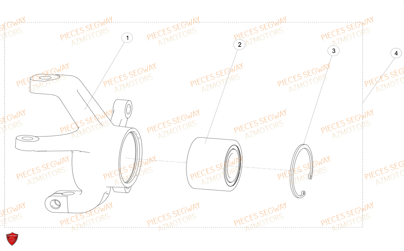 Pivot De Roue Av Droit SEGWAY Pièces AT6L STANDARD CHASSIS LONG