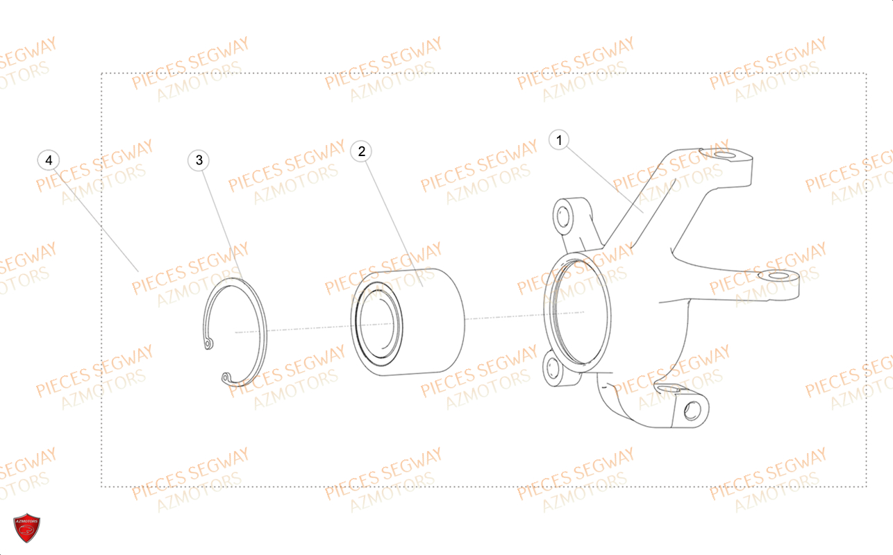 PIVOT DE ROUE AV GAUCHE SEGWAY AT6L STD