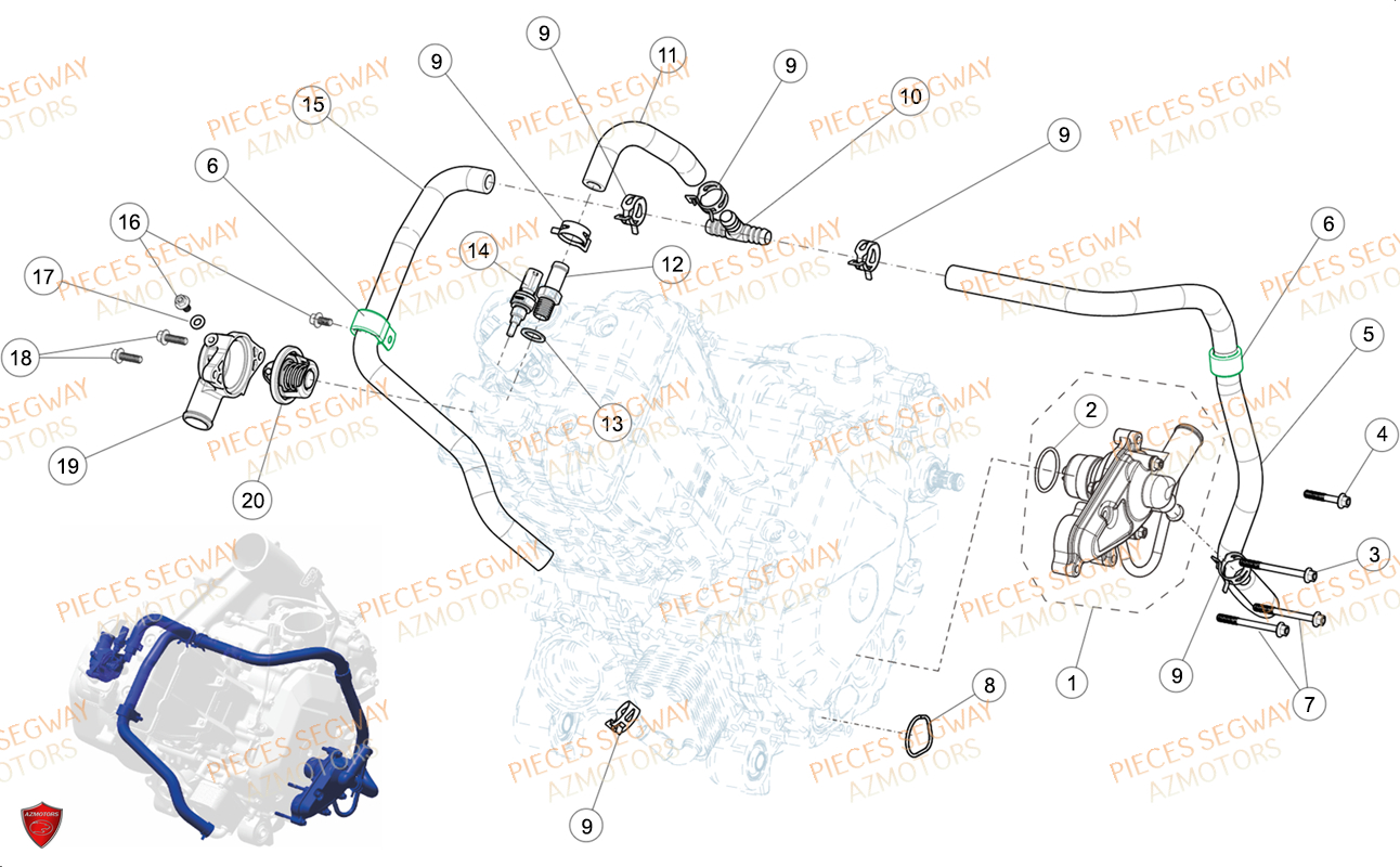 Pompe A Eau SEGWAY Pièces AT6L STANDARD CHASSIS LONG