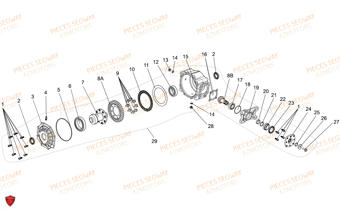 Pont Arriere SEGWAY Pièces AT6L STANDARD CHASSIS LONG