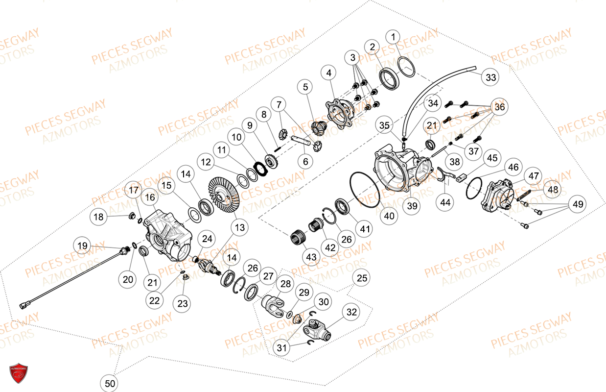 Pont Avant Differentiel SEGWAY Pièces AT6L STANDARD CHASSIS LONG