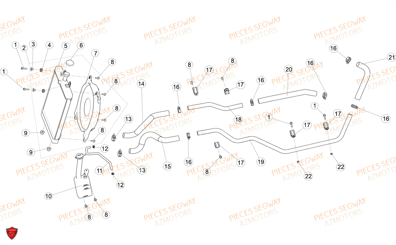 Refroidissement SEGWAY Pièces AT6L STANDARD CHASSIS LONG