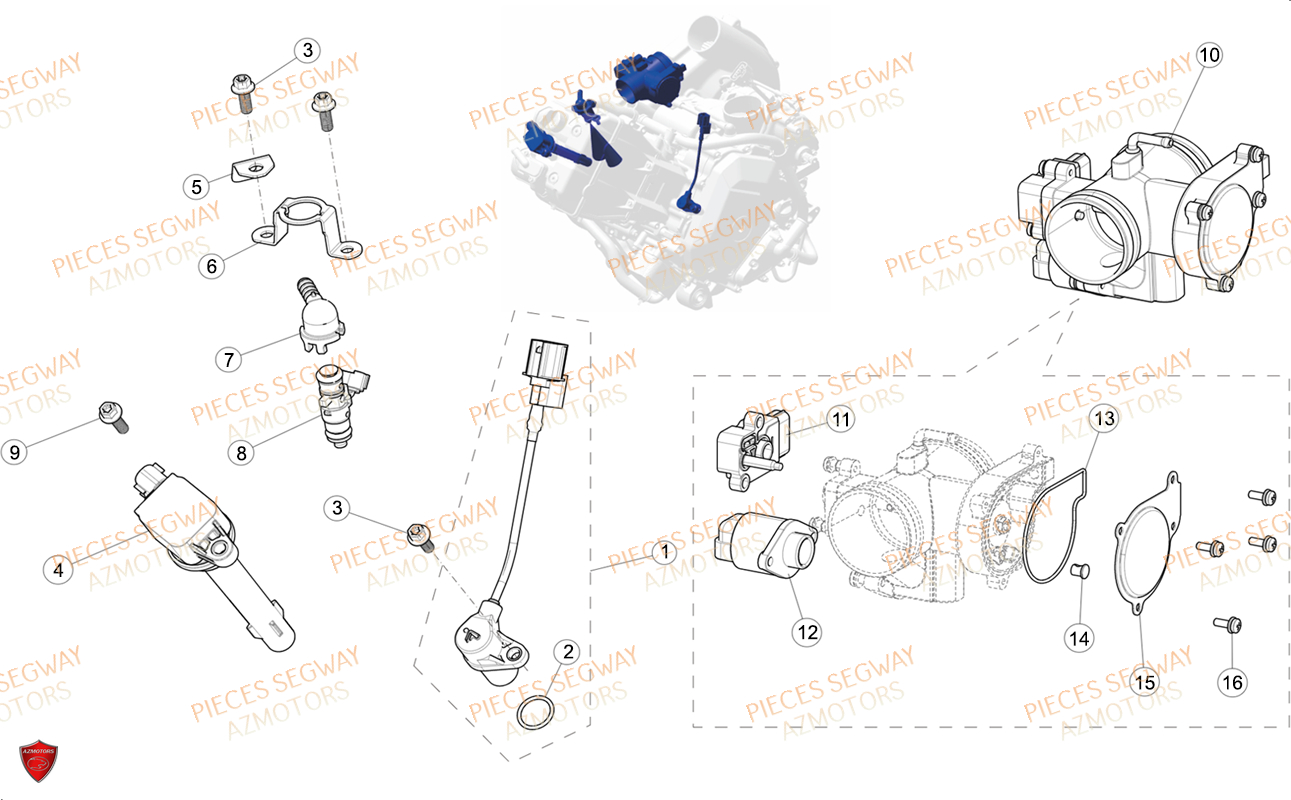 Systeme D Injection SEGWAY Pièces AT6L STANDARD CHASSIS LONG