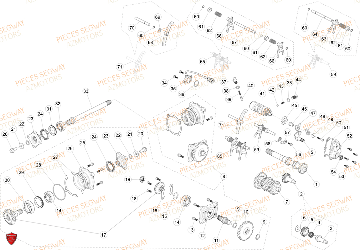 Transmission SEGWAY Pièces AT6L STANDARD CHASSIS LONG