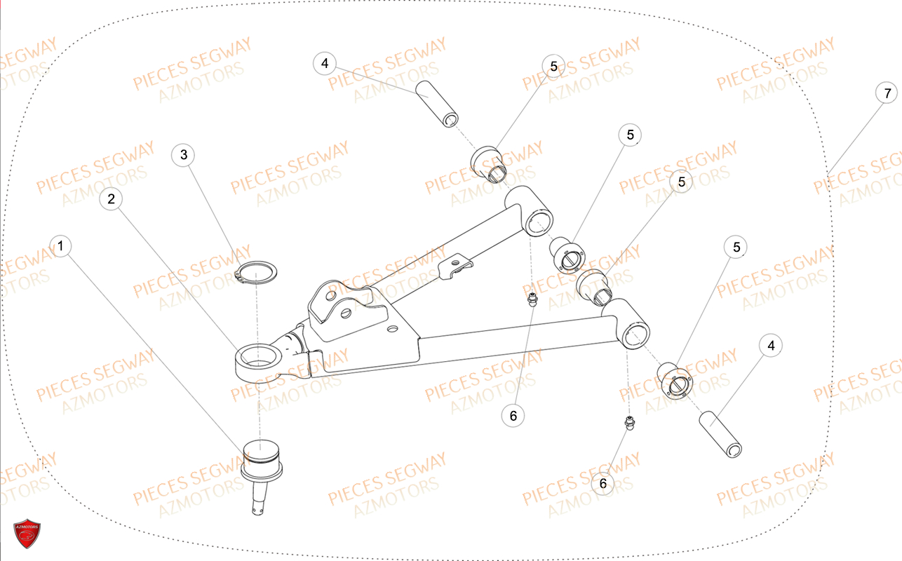 Triangle Avant Sup Gauche SEGWAY Pièces AT6L STANDARD CHASSIS LONG