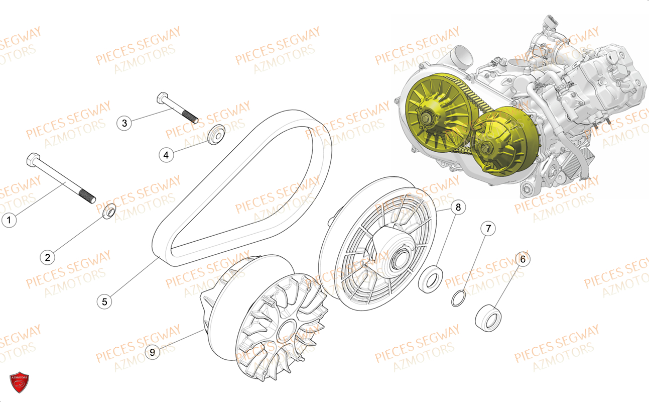 Variateur SEGWAY Pièces AT6L STANDARD CHASSIS LONG