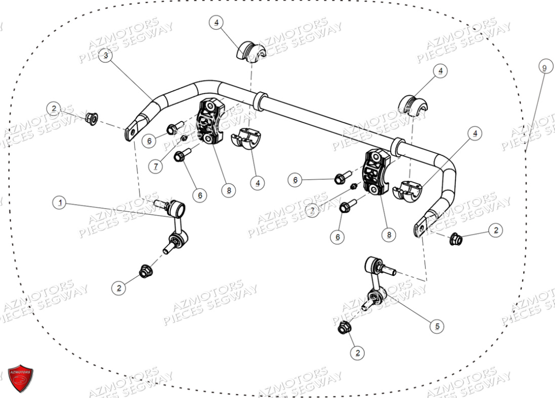 Barre Stabilisatrice Arriere SEGWAY Pièces QUAD SNARLER AT6S EPS