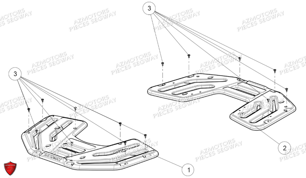 Caches Plastiques Porte Bagages SEGWAY Pièces QUAD SNARLER AT6S EPS