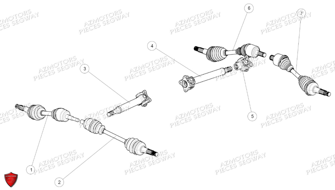 Cardans SEGWAY Pièces QUAD SNARLER AT6S EPS