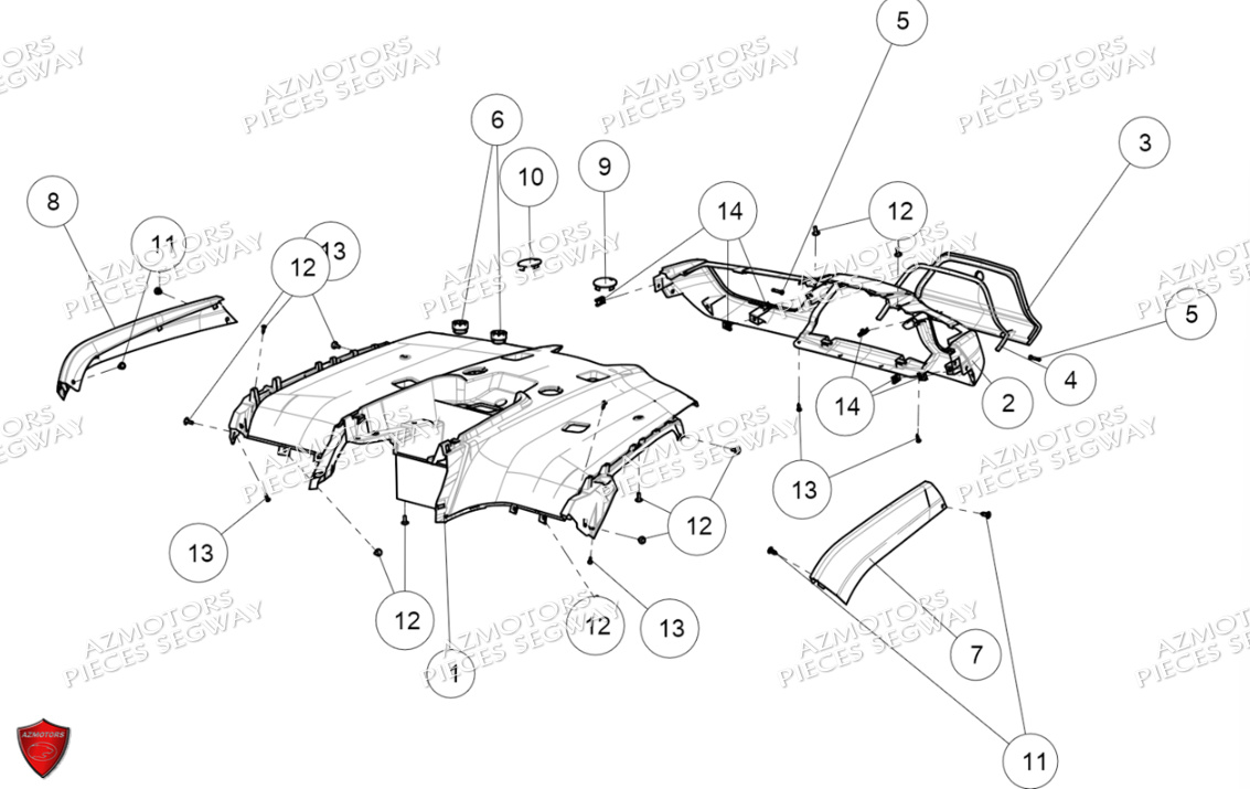 Carrosserie Arriere SEGWAY Pièces QUAD SNARLER AT6S EPS